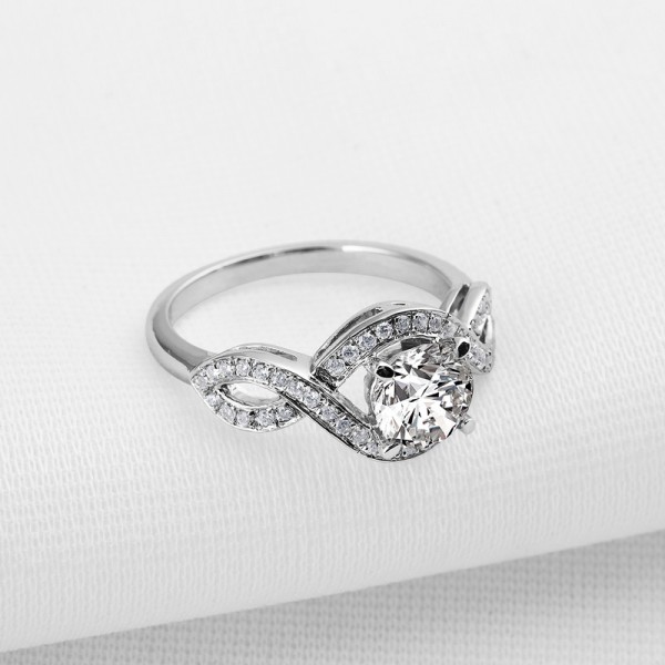 Spiral Fashion 925 Sterling Silver Love Wedding/Promise Ring