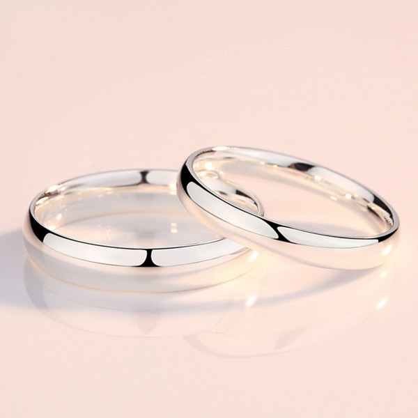 999 Sterling Silver Ring For Couples Simple and Fashion Style Polish Craft