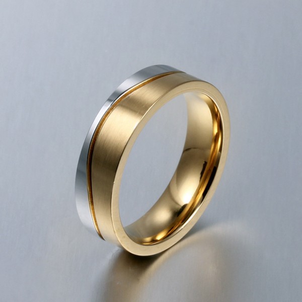 Titanium Silvery and Golden Ring For Couples Liberality and Luxury ...