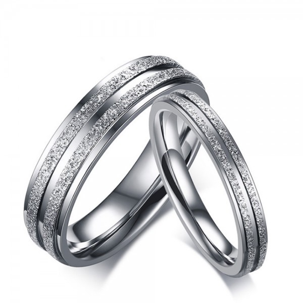 Stainless Steel Silvery Ring For Couples Simple and Classic Inner Arc Design 