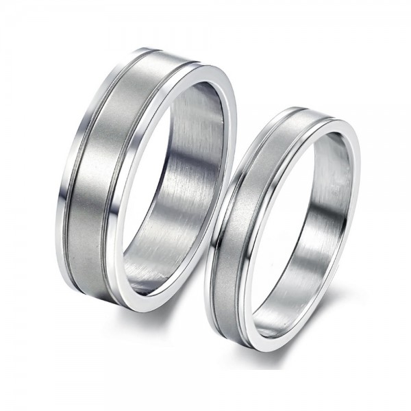 Titanium Silvery Ring For Couples Simple and Liberality Brushed Craft 