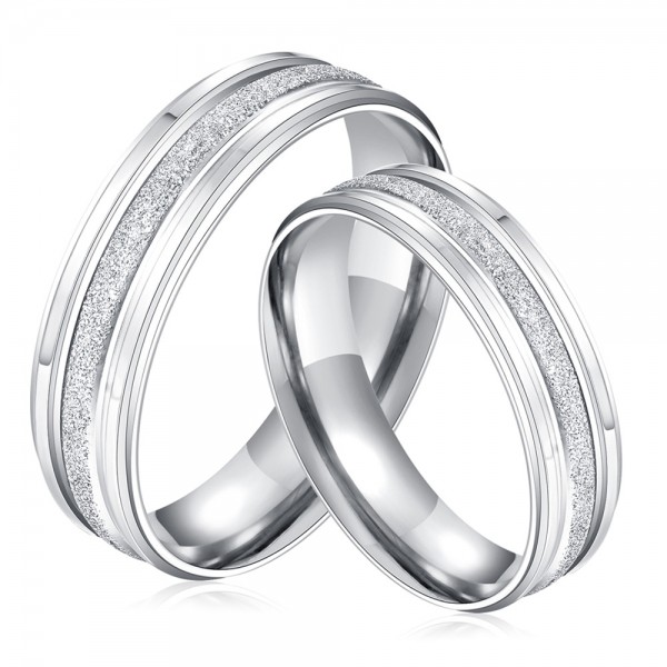 New Fashion Titanium Matte Valentines Lovers Ring Fashion and Exquisite