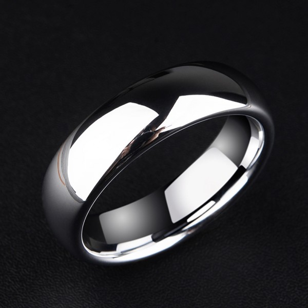 Tungsten Men's Ring Glossy Inner Arc Design Fashion Style