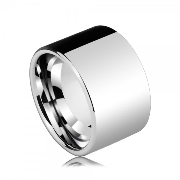 Tungsten Men's Silvery Ring in Wide Version Fashion and Elegant Style Polish Craft 