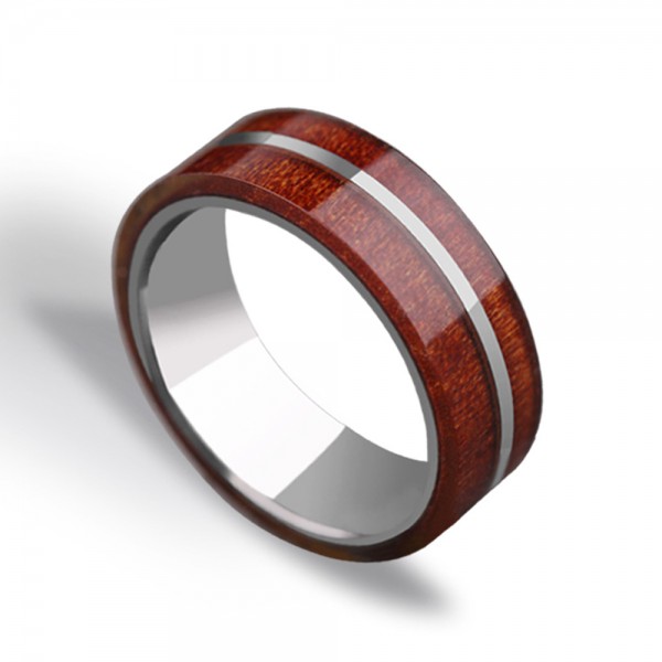 Tungsten Men's Ring Accessorized Acacia Elegant and Quaint Style Dripping Craft 