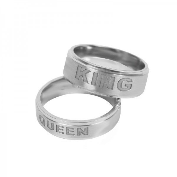 King And Queen Ring Stainless Steel His And Hers Promise Ring