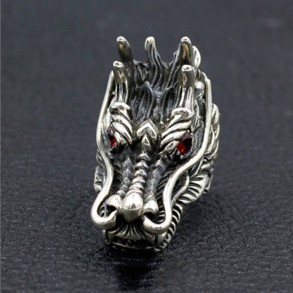 Chinese Dragon Ring 925 Sterling Silver Handmade Personality Classic Men's Ring