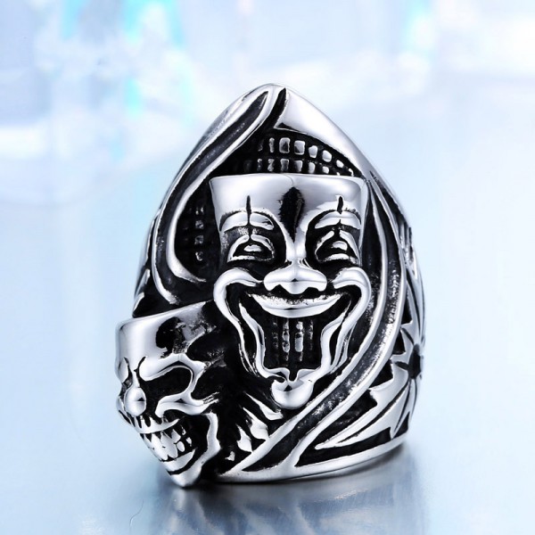 Men's Titanium steel clown ring