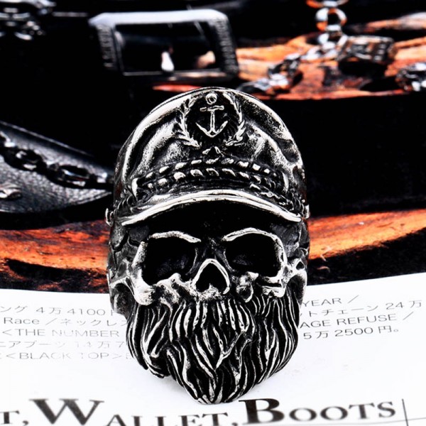 Titanium Steel Viking skull ring
