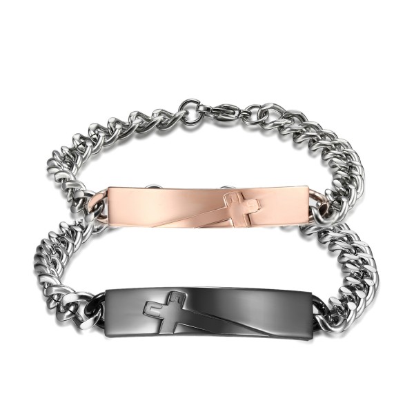 Popular Titanium Steel Inlaid Cubic Zirconia Exquisite Lovers Bracelets