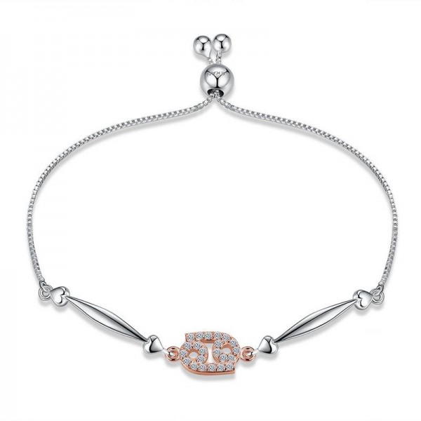 Hot Selling Twelve Constellation Cancer Style S925 Sterling Silver Inlaid Cubic Zirconia Bracelet