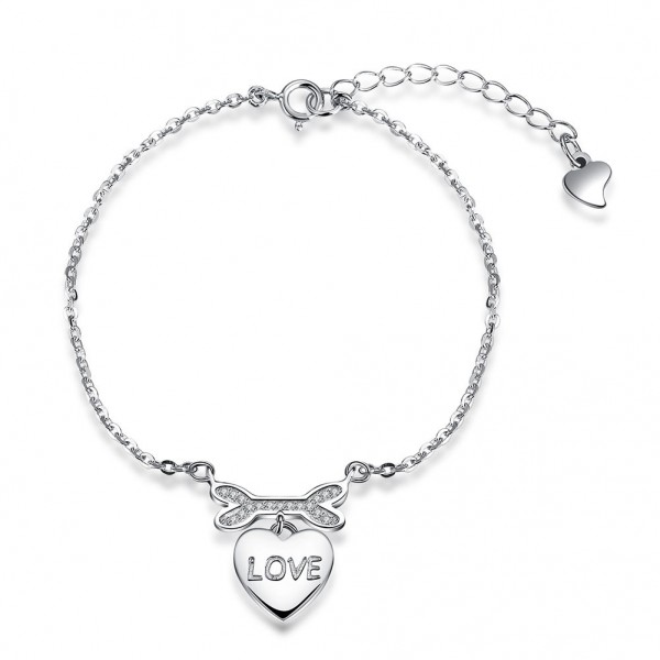 Hot Selling True Love S925 Sterling Silver Inlaid Cubic Zirconia Bracelet
