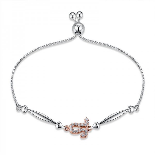 Hot Selling Twelve Constellation Leo Style S925 Sterling Silver Inlaid Cubic Zirconia Bracelet