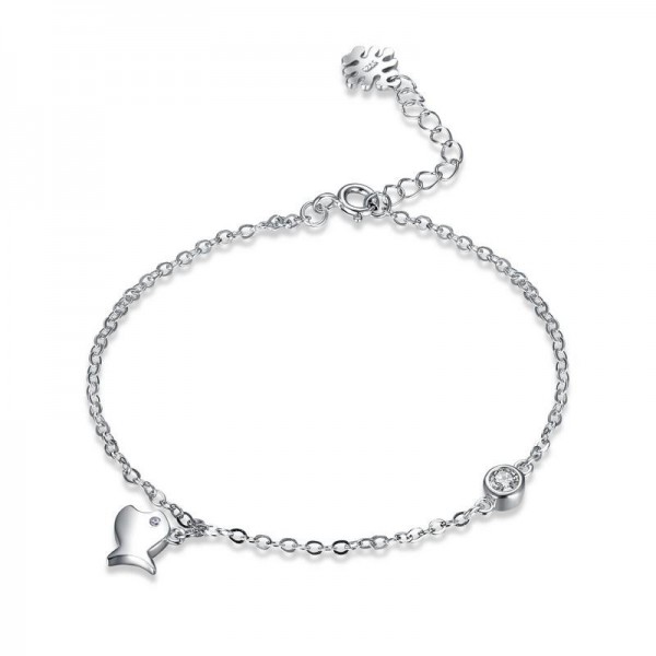 New Arrivals Fish Style S925 Sterling Silver Inlaid Cubic Zirconia Bracelet