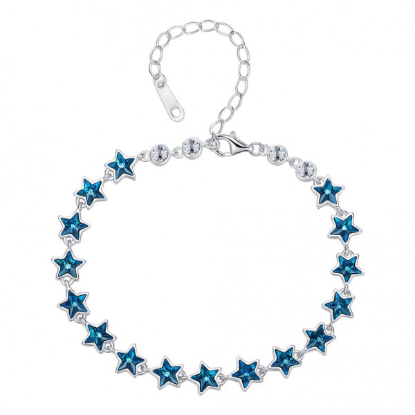 Popular Bright Stars S925 Sterling Silver Inlaid Crystal Bracelet