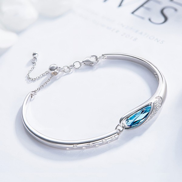 New Arrivals Fashion S925 Sterling Silver Inlaid Crystal Bracelet