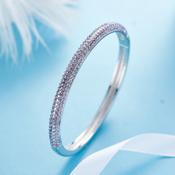 Popular S925 Sterling Silver Inlaid Crystal Bracelet for Love