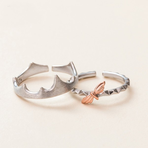 Original Design Crown and Firefly Simple Lovers Ring