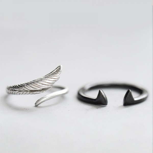 Original Design Angel and Devil Simple Lovers Ring