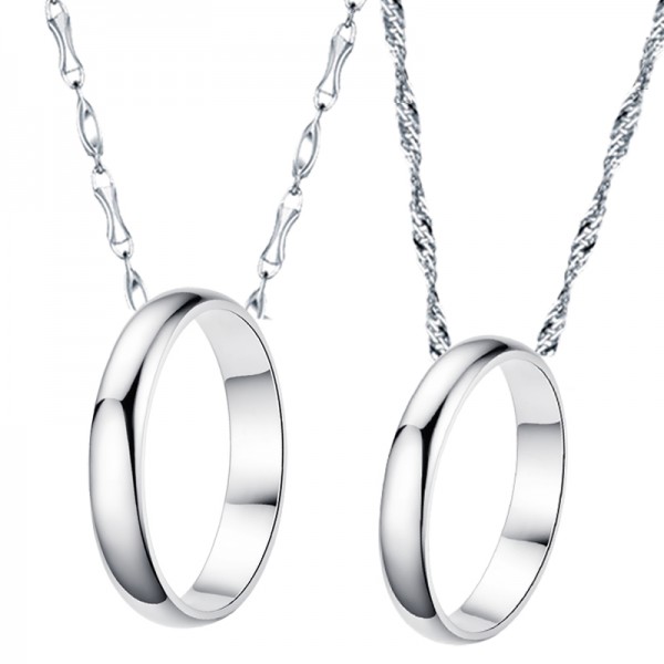 Creative Gift 999 Sterling Silver Necklaces For Couples