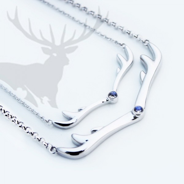 Creative Antlers Engraved Lovers Necklaces For Couple