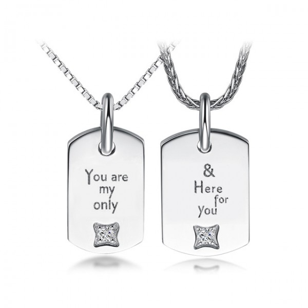 S925 Silver Valentine'S Day Creative Lettering Necklacess Gifts For Couples