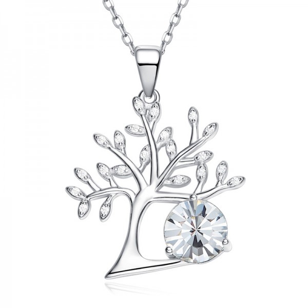 925 Silver Romantic Rhinestone Ladies' Necklace With Chain