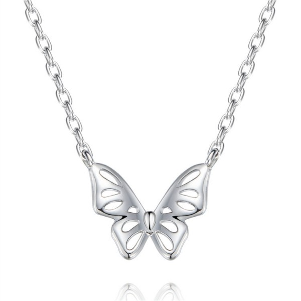 Fashion 925 Silver Butterfly Ladies' Necklace With Chain