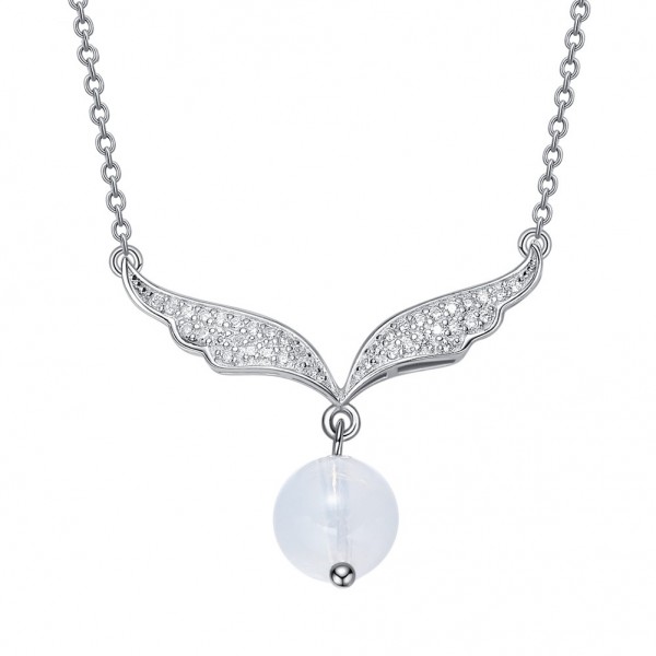Lovely 925 Silver Rhinestone Ladies' Necklace With Chain