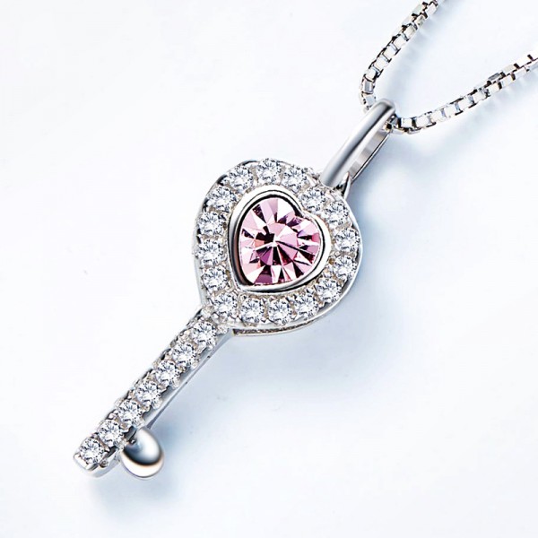 925 Silver Personality Design Rhinestone Ladies' Necklace With Chain
