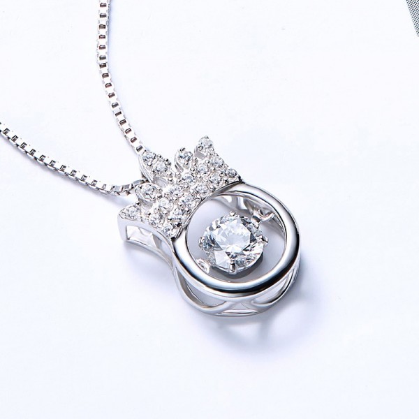 Silver Fashion Rhinestone Ladies' Necklace With Chain