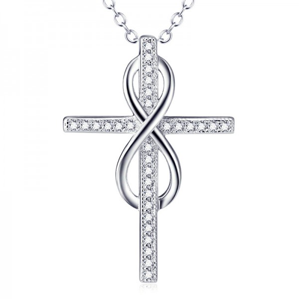 Stylish Silver 3A Zircon Ladies' Necklace With Chain
