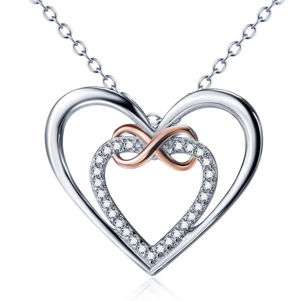 Silver 3A Zircon Ladies' Stylish Necklace With Chain