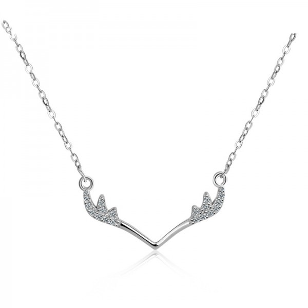 Silver 3A Zircon Vogue Ladies' Necklace With Chain Valentine'S Day Gift