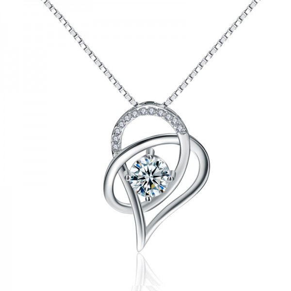 925 Silver 3A Zircon Designal Ladies Necklace Pendant 
