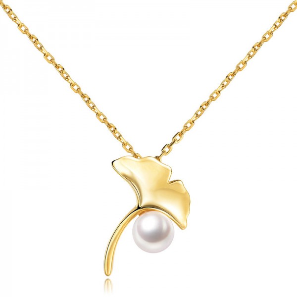 925 Silver Plated Women Pearl Necklace Ladies' Necklace With Chain