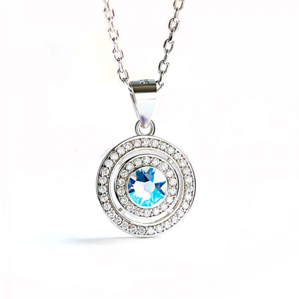 S925 Sterling Silver Necklaces With Austria Crystal Pendant
