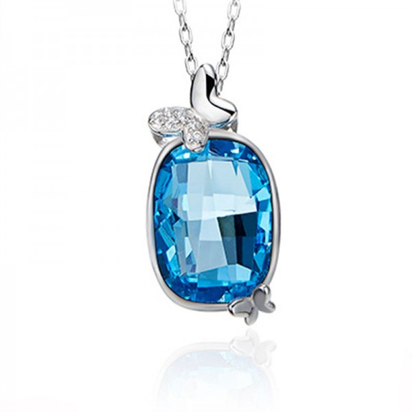Crystal Necklace Female S925 Sterling Silver Pendant