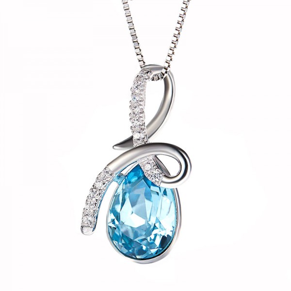 Crystal Necklace Lady 925 Sterling Silver Pendant