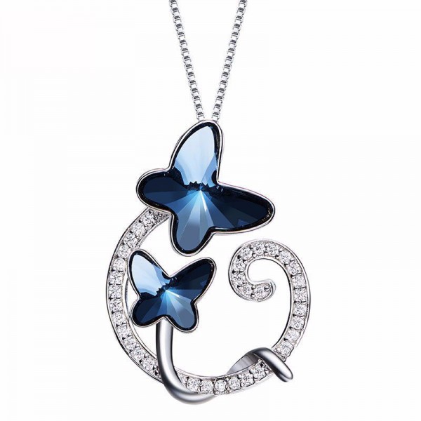 S925 Silver Butterfly Lady Necklace