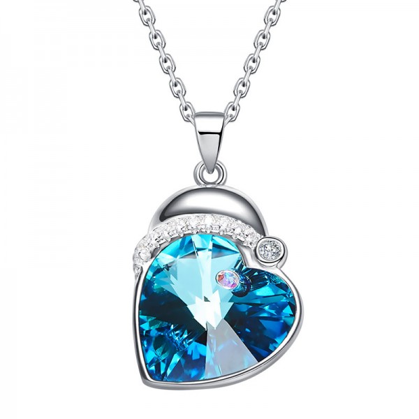 Christmas S925 Sterling Silver Crystal Necklace